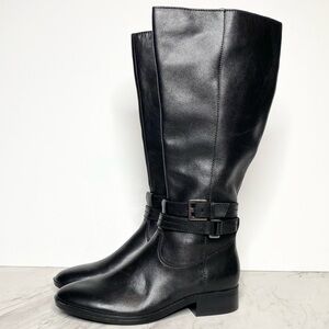 New! Naturalizer Reid Wide Calf Black Leather Tall Boot 6 1/2 M